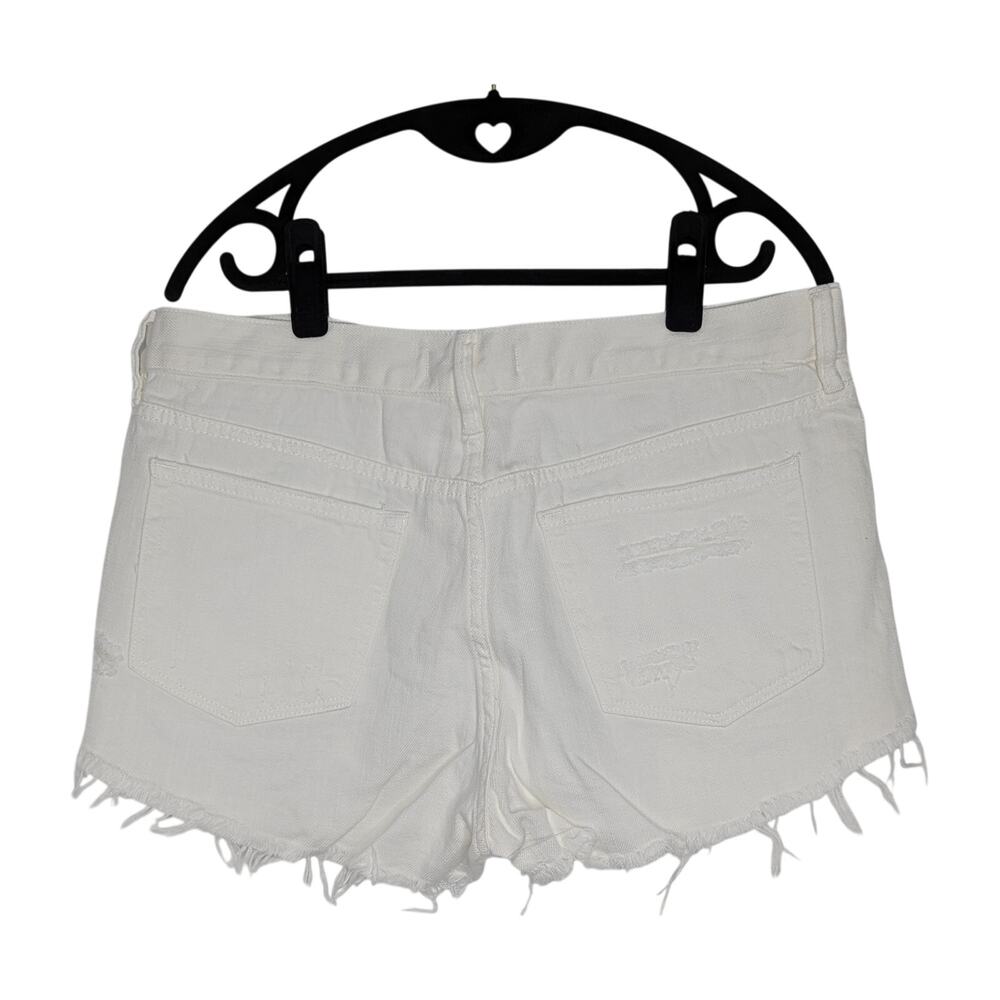 Free People White Distressed Cutoff Shorts We The Free Loving Good Vibrations - Picture 5 of 10